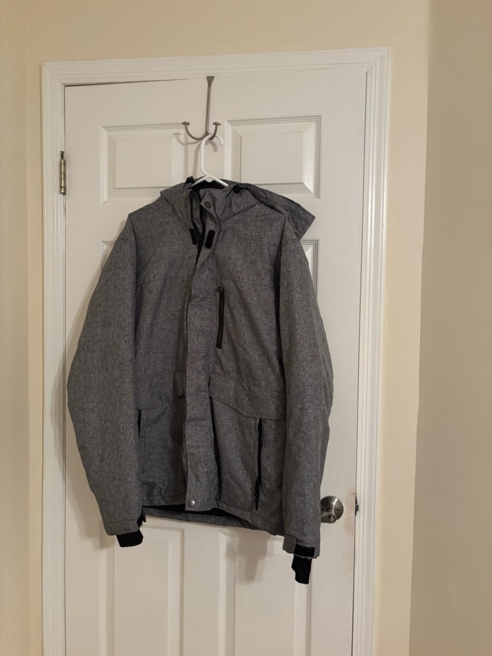 Pulse Men's Gray Hooded Ski Jacket